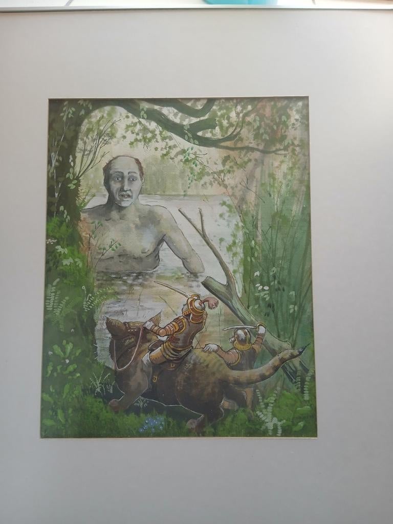 Grappig schilderij van hobbyist, Ophalen of Verzenden