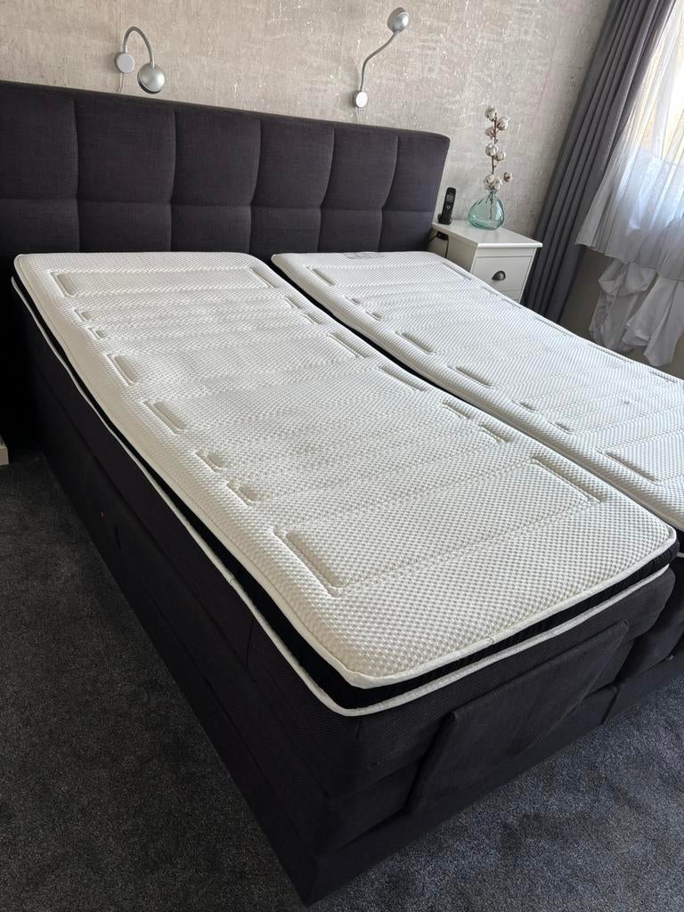 Boxspring tweepersoons 2x 90x200, Huis en Inrichting, Slaapkamer | Boxsprings, Ophalen, 90 cm, Bruin, Tweepersoons