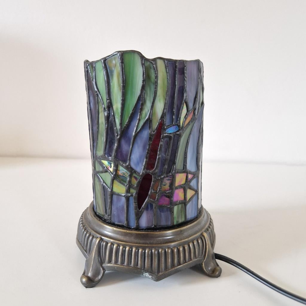 Libelle glas in lood lamp tiffany stijl, Ophalen of Verzenden, Huis en Inrichting