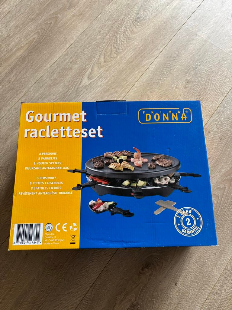 Prima Donna gourmet / raclette set - nieuw, Witgoed en Apparatuur, Gourmetstellen, Ophalen, Nieuw, 8 personen of meer