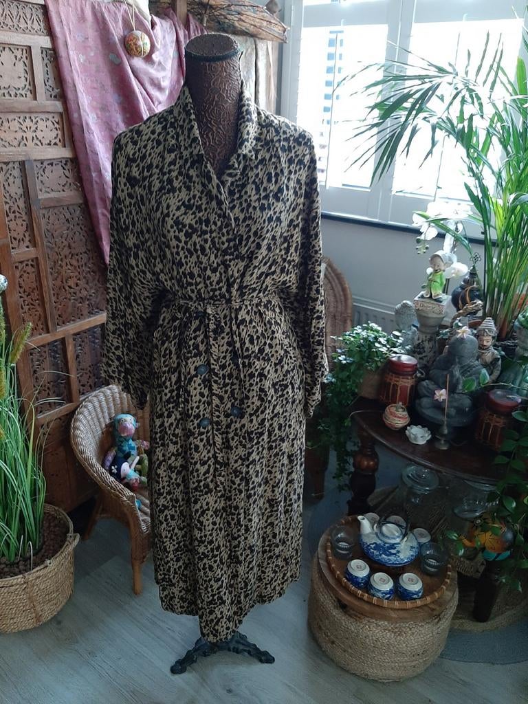 ZARA/Prachtig&heerlijke panterprint Kimono-jurk past M/L&L, Bruin, Zara, Ophalen of Verzenden, Zo goed als nieuw
