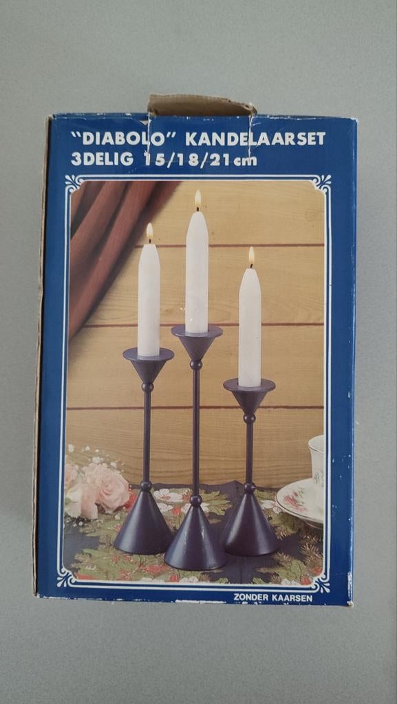 Diabolo 3 metalen Kandelaarset - Memphis Milano,bijna GRATIS, Ophalen of Verzenden
