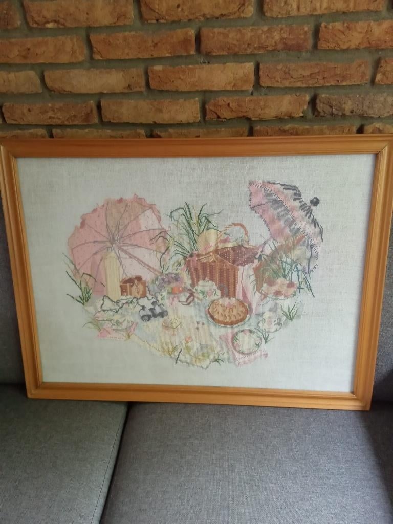 borduurschilderij, Gebruikt, Ophalen of Verzenden, Schilderij, 75 cm of meer