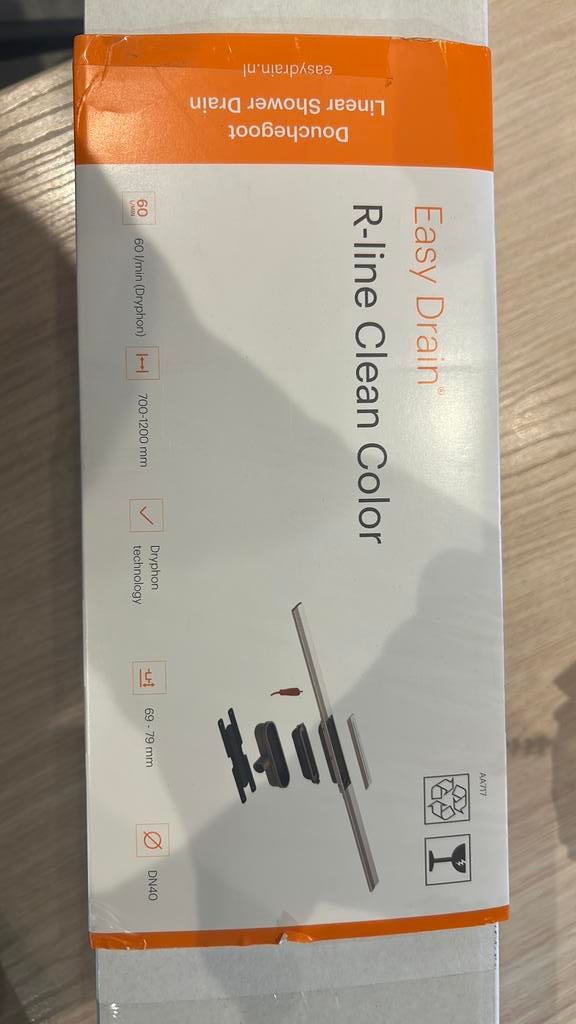 Easydrain R-line Clean Color douchegoot 100cm mat zwart, Ophalen, Nieuw, Douche