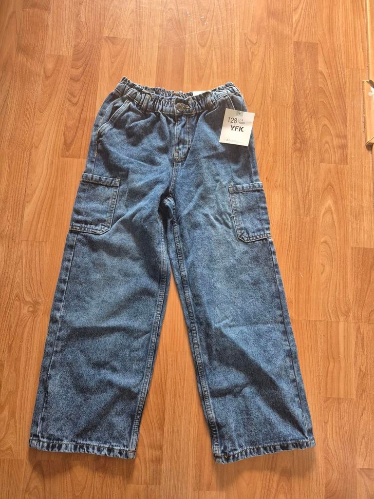 Nieuwe YFK Cargo Jeans Maat 128, Broek, Jongen of Meisje, YFK, Nieuw