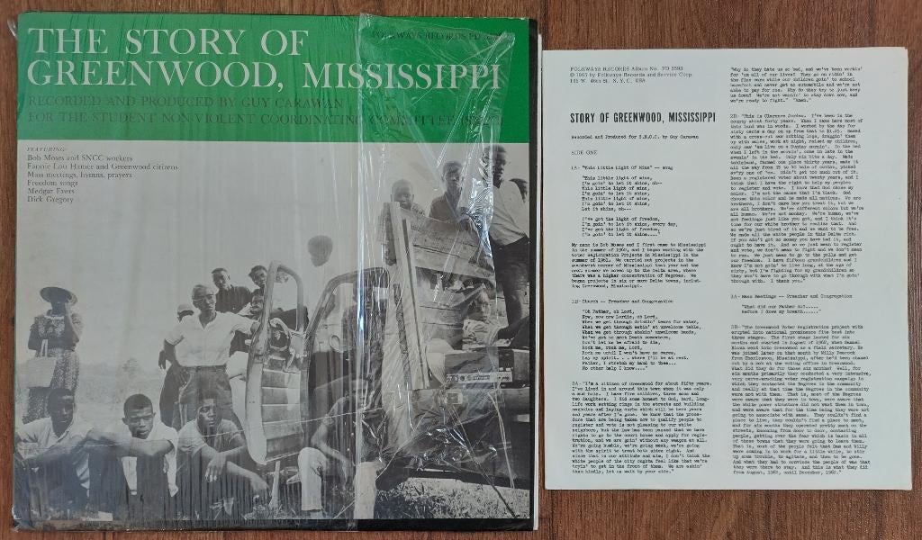 LP The Story Of Greenwood, Mississippi 1965 USA Folkways Rec, Ophalen of Verzenden, Zo goed als nieuw, 12 inch