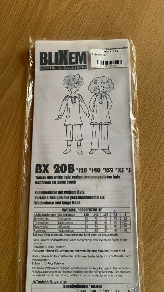 2x BliXem kinderpatronen maat: 128- S, Ophalen of Verzenden, Gebruikt, Vrouw, Overige merken