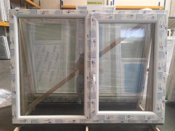 Kunststof kozijn vast-draaikiep 150b x 110h cm wit RAL 9016, Kunststof, Raamkozijn, Niet ingevuld, Nieuw