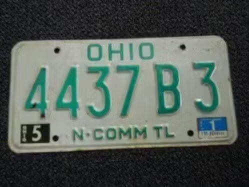 Kentekenplaat licenseplate Ohio Non Comm. USA, Verzenden, Gebruikt, Auto's