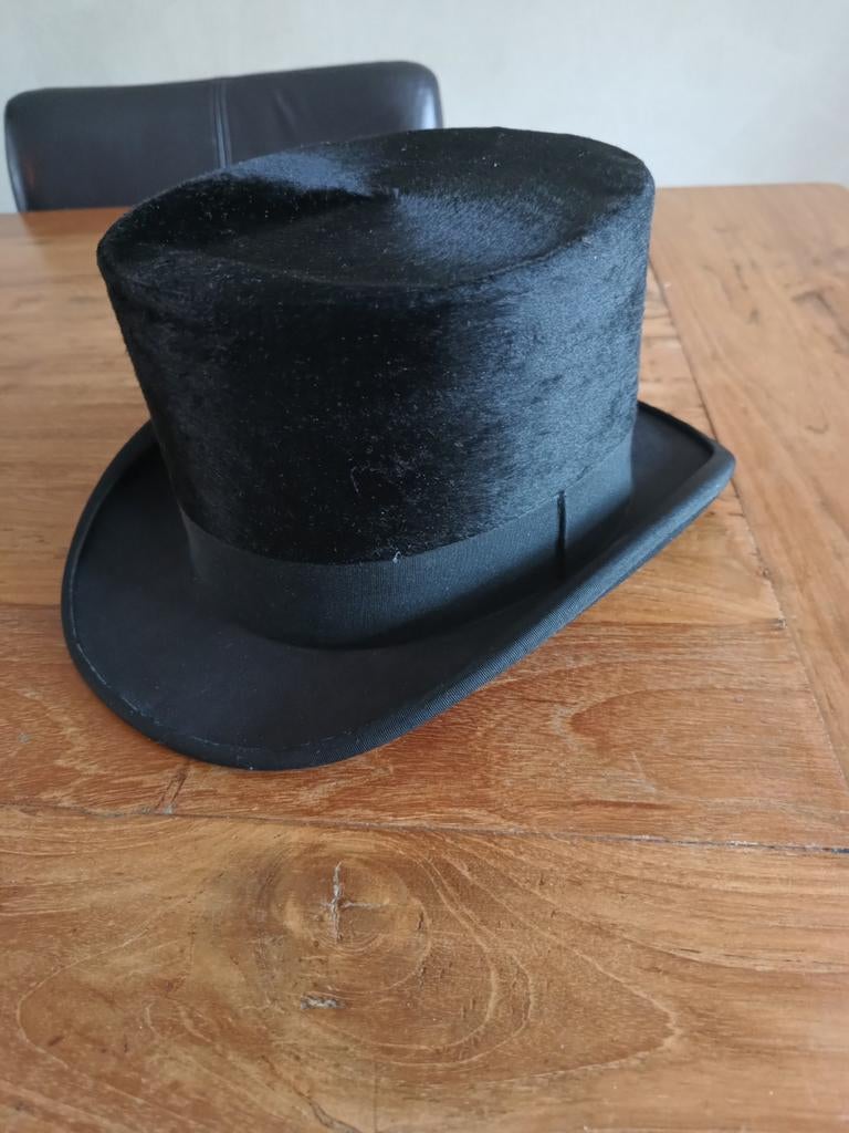 Zwarte hoge hoed van L. Cocordan Paris, Ophalen of Verzenden