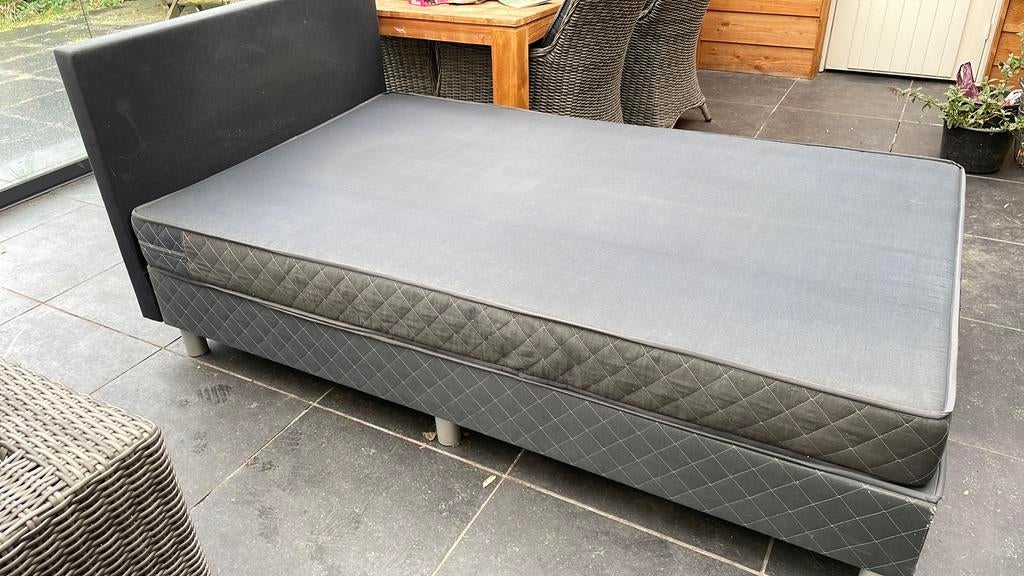 Boxspring 120x200 twijfelaar, Ophalen, Zo goed als nieuw, Twijfelaar, 120 cm
