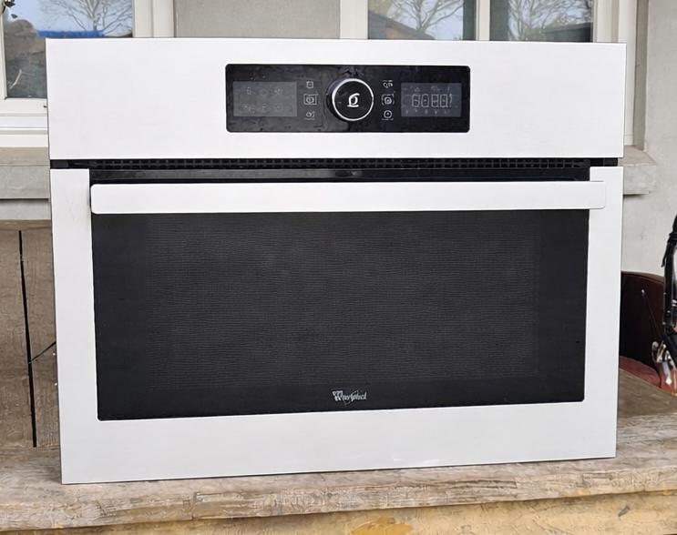 Whirlpool inbouw combi-magnetron AMW 504/IX, Gebruikt, Oven met grill, Inbouw, Draaiplateau