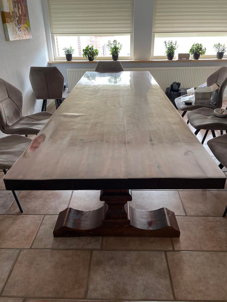 Grenen Kloostertafel 300cm x 100cm, Ophalen, Gebruikt, 100 tot 150 cm, 200 cm of meer