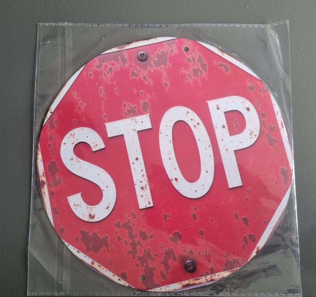 Aluminium wandbord Stop 20x20 cm, Ophalen of Verzenden