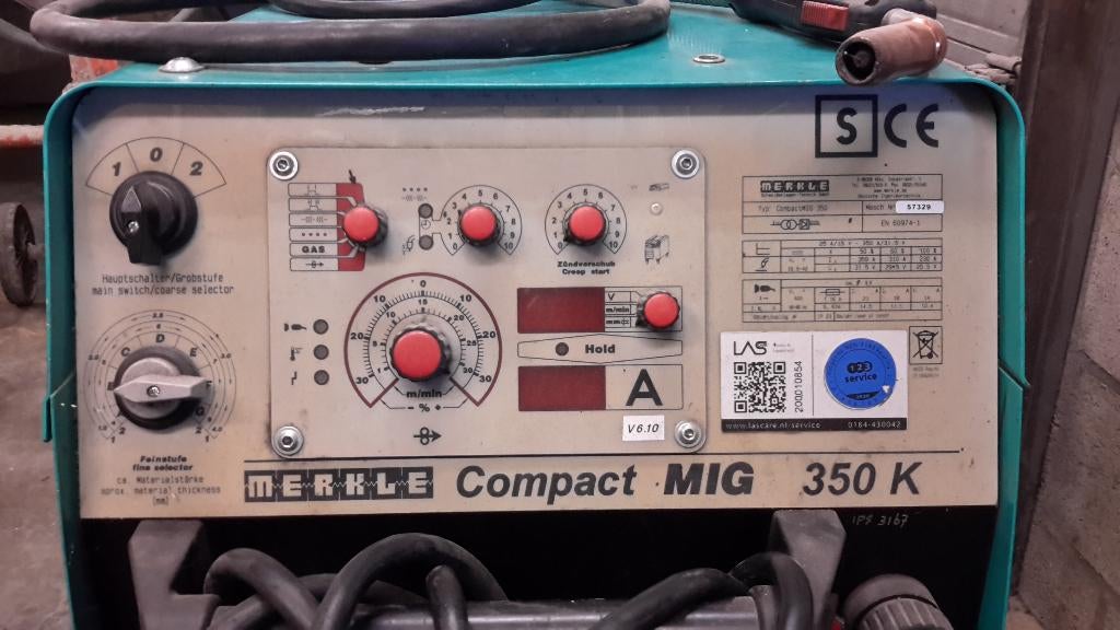 Merkle mig/mag lasapparaat, Doe-het-zelf en Verbouw, Gereedschap | Lasapparaten, Ophalen, Gebruikt, 150 tot 250 ampère, Co2