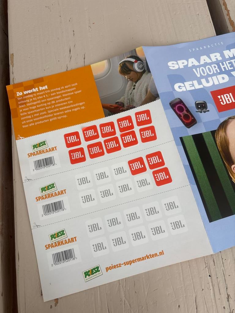JBL zegels Poiesz (gratis of ruilen Brabantia AH zegels), Verzamelen, Supermarktacties, Overige supermarkten, Ophalen of Verzenden