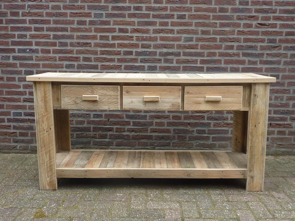 sidetable,oppottafel,wandtafel v sloophout voor terras,serre, Ophalen of Verzenden, Nieuw