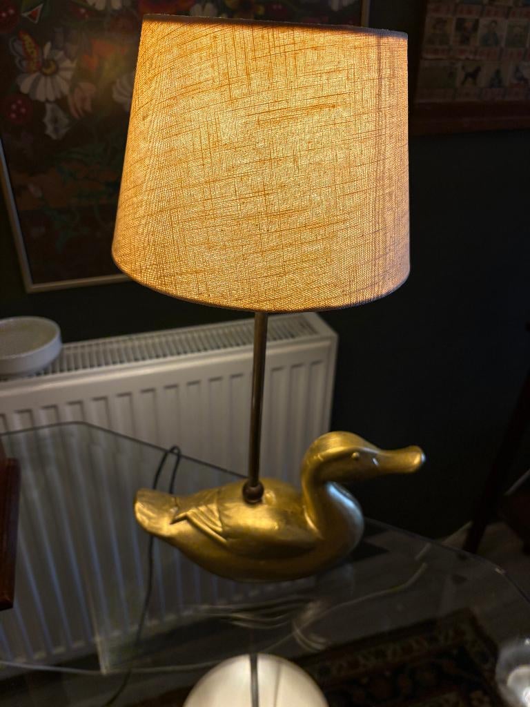 Glitter Gouden Eenden Lampje., Antiek en Kunst, Antiek | Lampen, Ophalen of Verzenden