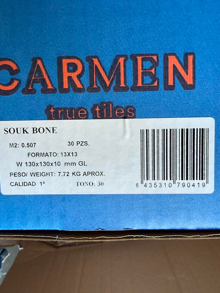 Carmen Souk Bone 13x13cm Wandtegel, Doe-het-zelf en Verbouw, Tegels, Overige materialen, Wandtegels, Nieuw, Minder dan 5 m²