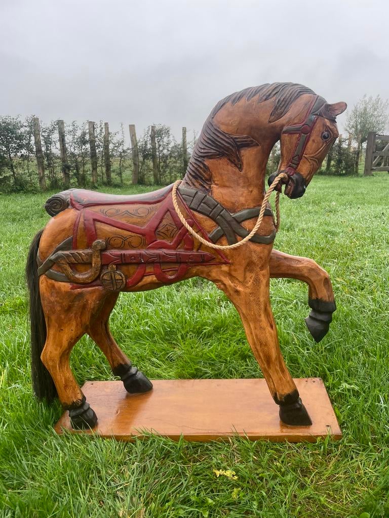 Antiek carousel paard hout, Antiek en Kunst, Ophalen