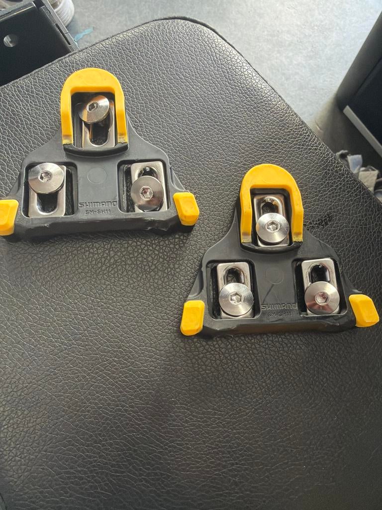 Shimano schoen plaatjes geel, Ophalen of Verzenden, Gebruikt