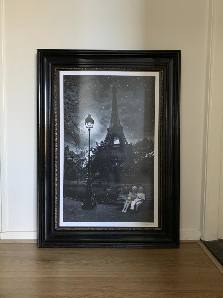 Zeefdruk + lijst Roamcoach - When You Wish Upon A Star Paris, Antiek en Kunst, Kunst | Litho's en Zeefdrukken, Ophalen of Verzenden