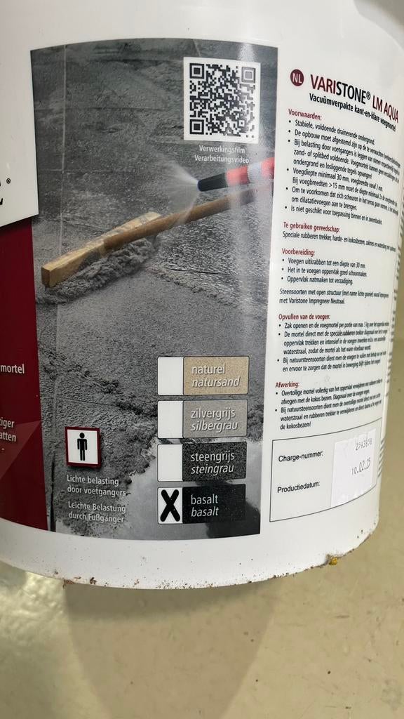 Te koop zwarte  varistone voegmortel nieuw, Ophalen of Verzenden, Nieuw