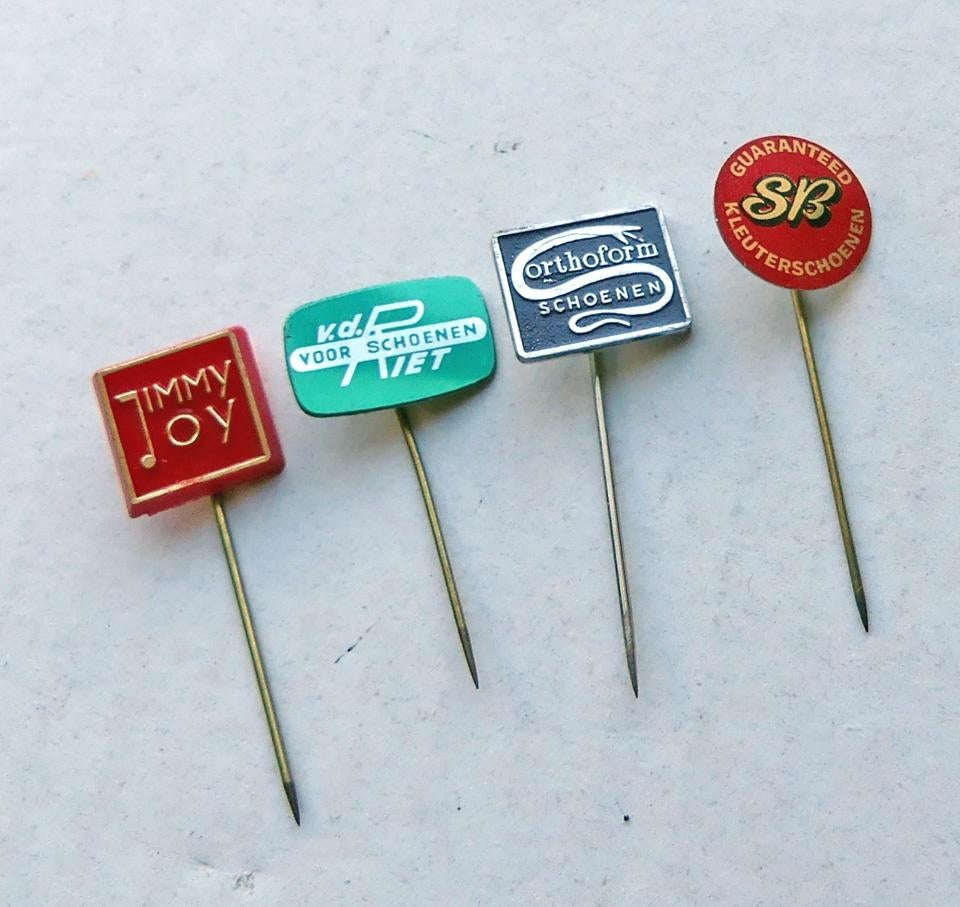 Schoenen speldjes oud speldje 4x Jimmy Joy Orthoform SB Riet, Ophalen of Verzenden, Gebruikt, Merk, Speldje of Pin