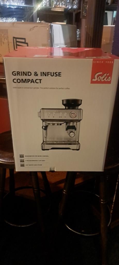 Solis Grind & Infuse Compact bonenmachine, Witgoed en Apparatuur, Koffiezetapparaten, Ophalen, Espresso apparaat