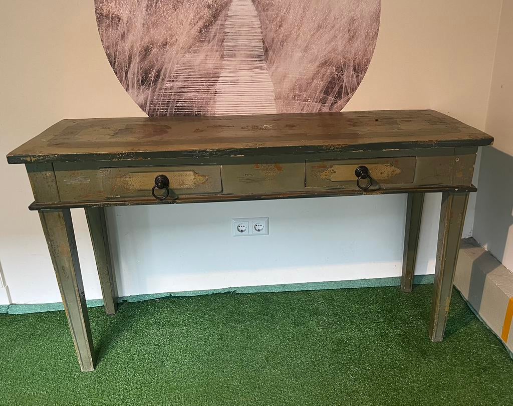Franse antieke sidetable, Ophalen, 100 tot 150 cm, Zo goed als nieuw, 25 tot 50 cm