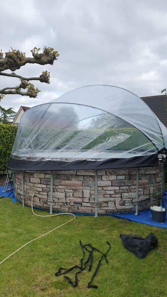 Opzetzwembad met warmtepomp/zandfilter, 80 tot 120 cm, Rond, 300 cm of meer, Ophalen of Verzenden