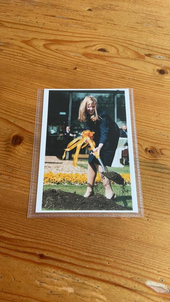 Postkaart  -  Máxima in de Keukenhof, 2001, Ophalen of Verzenden, 1980 tot heden, Ongelopen, Sterren en Beroemdheden