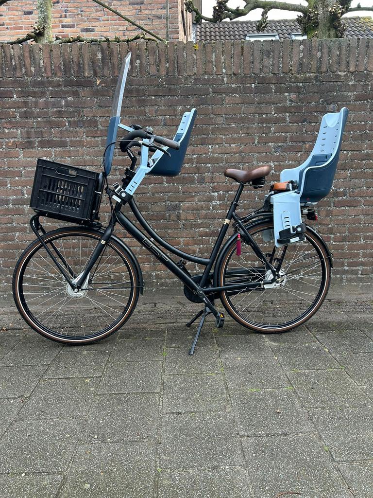 Super fijne moederfiets incl 2 kinderzitjes, Fietsen en Brommers, Fietsen | Dames | Moederfietsen, Zo goed als nieuw, Overige merken