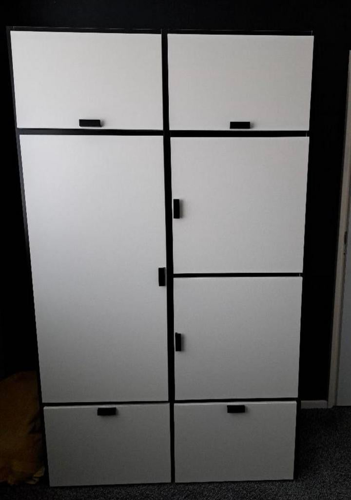 IKEA ODDA Kledingkast - Wit/Zwart, Ophalen, Gebruikt, 100 tot 150 cm, 200 cm of meer