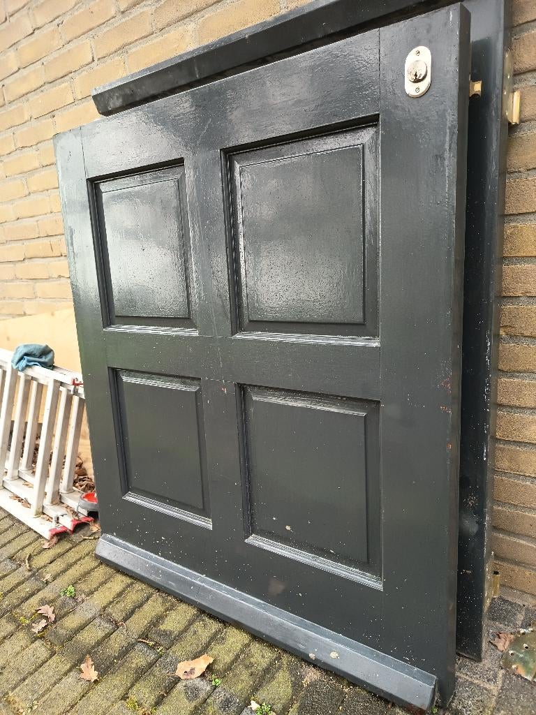 boerendeur - duodeur - zwaar massief hardhout / Meranti, Doe-het-zelf en Verbouw, Deuren en Horren, Ophalen, Gebruikt, 80 tot 100 cm