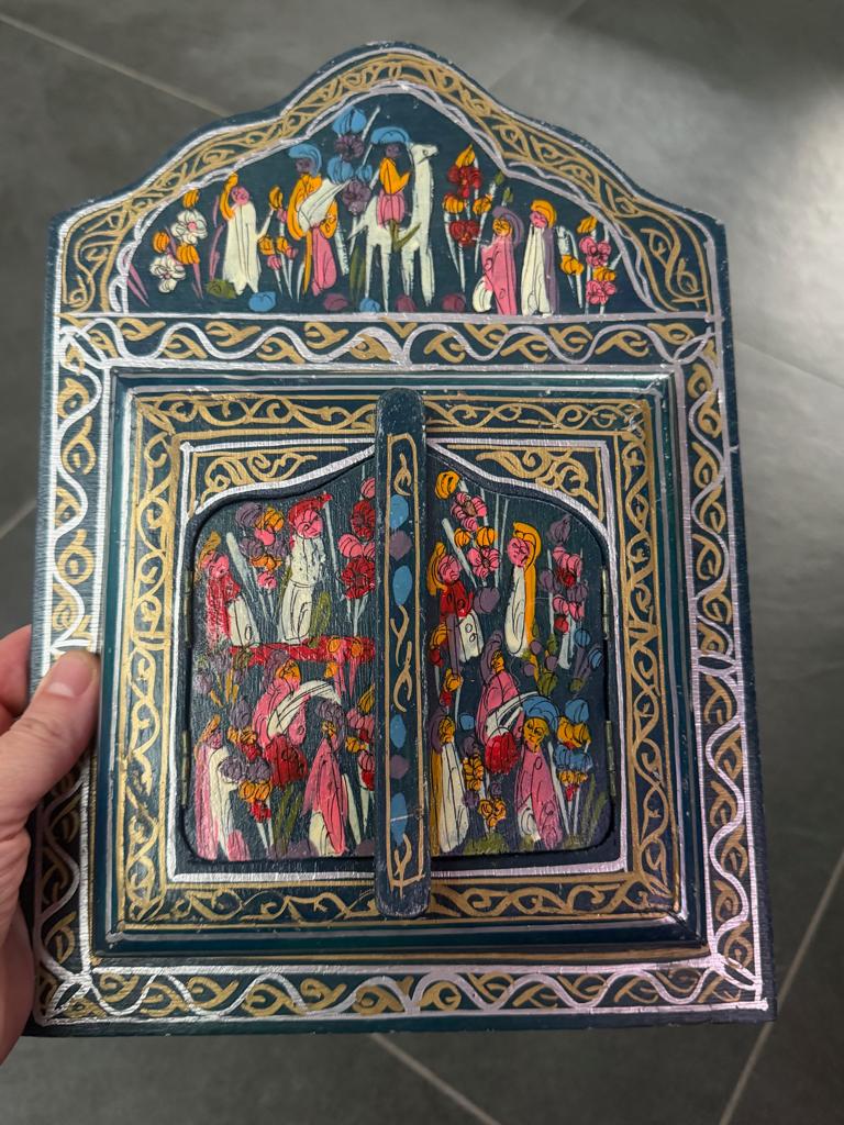 Handbeschilderd Marokkaans arabische spiegel handwerk, Gebruikt, Ophalen of Verzenden, https://verburgtvintage.nl/#contact, Schipluidenlaan 20 5035KJ Tilburg