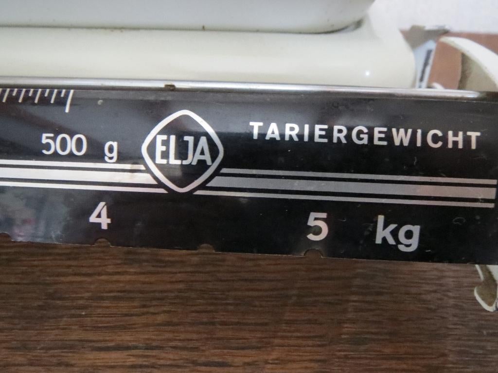 Antieke emaille ELJA weegschaal, Ophalen of Verzenden