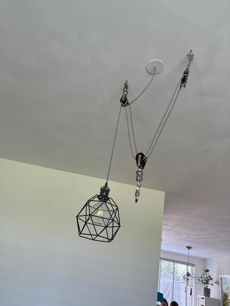 Hanglamp, Huis en Inrichting, Lampen | Hanglampen, Ophalen, Gebruikt, Metaal, 75 cm of meer