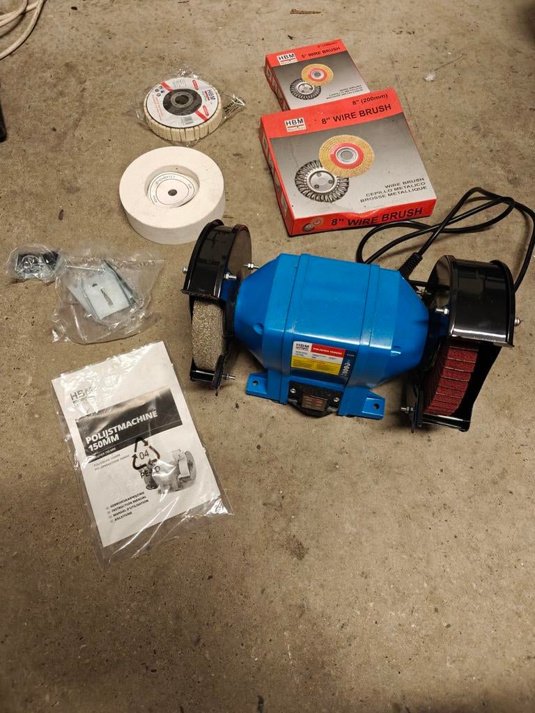 Slijpmachine 150mm werkbank, Ophalen of Verzenden, Zo goed als nieuw, Minder dan 700 watt, Werkbankslijpmachine