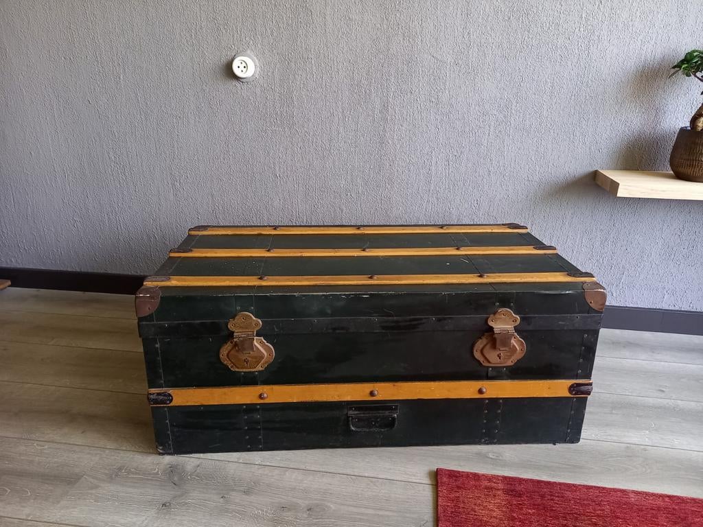 vintage hutkoffer, Huis en Inrichting, Woonaccessoires | Kisten, Overige materialen, Gebruikt, 50 tot 100 cm, Ophalen of Verzenden