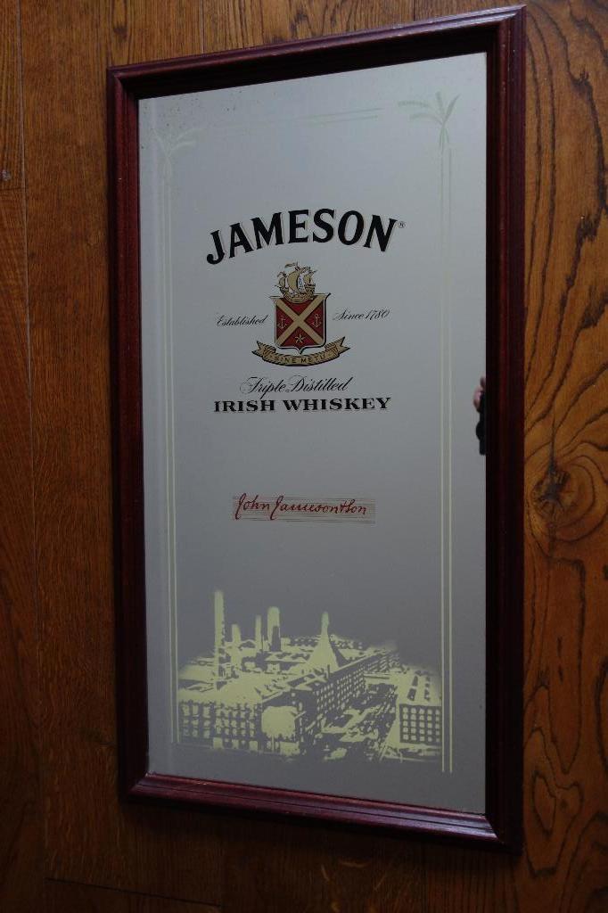 Jameson whiskey spiegel, man cave, Ophalen of Verzenden, Zo goed als nieuw, Overige typen