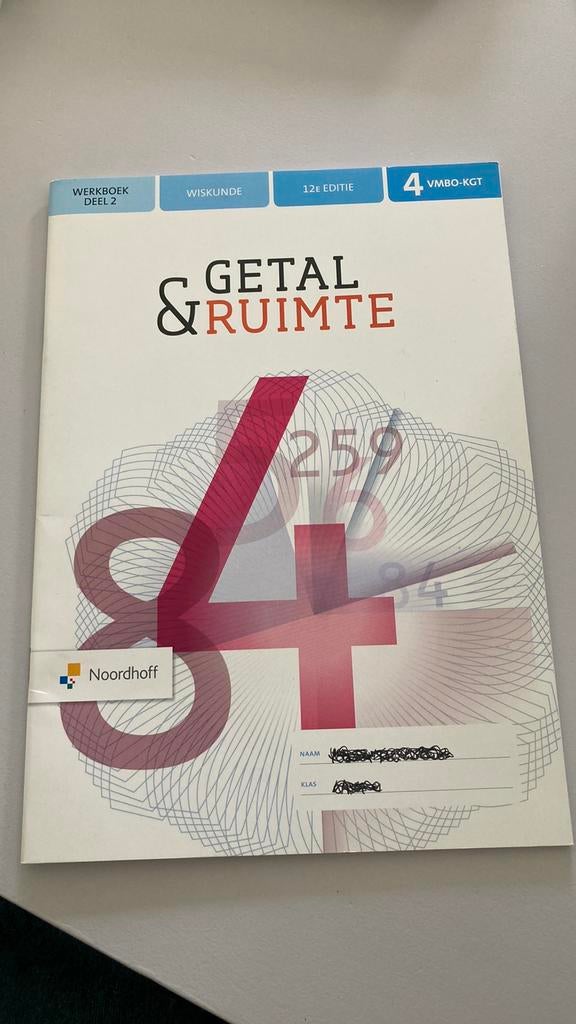Getal & Ruimte wiskunde 4 vmbo-kgt werkboek deel 2, Boeken, Ophalen of Verzenden, Zo goed als nieuw, VMBO