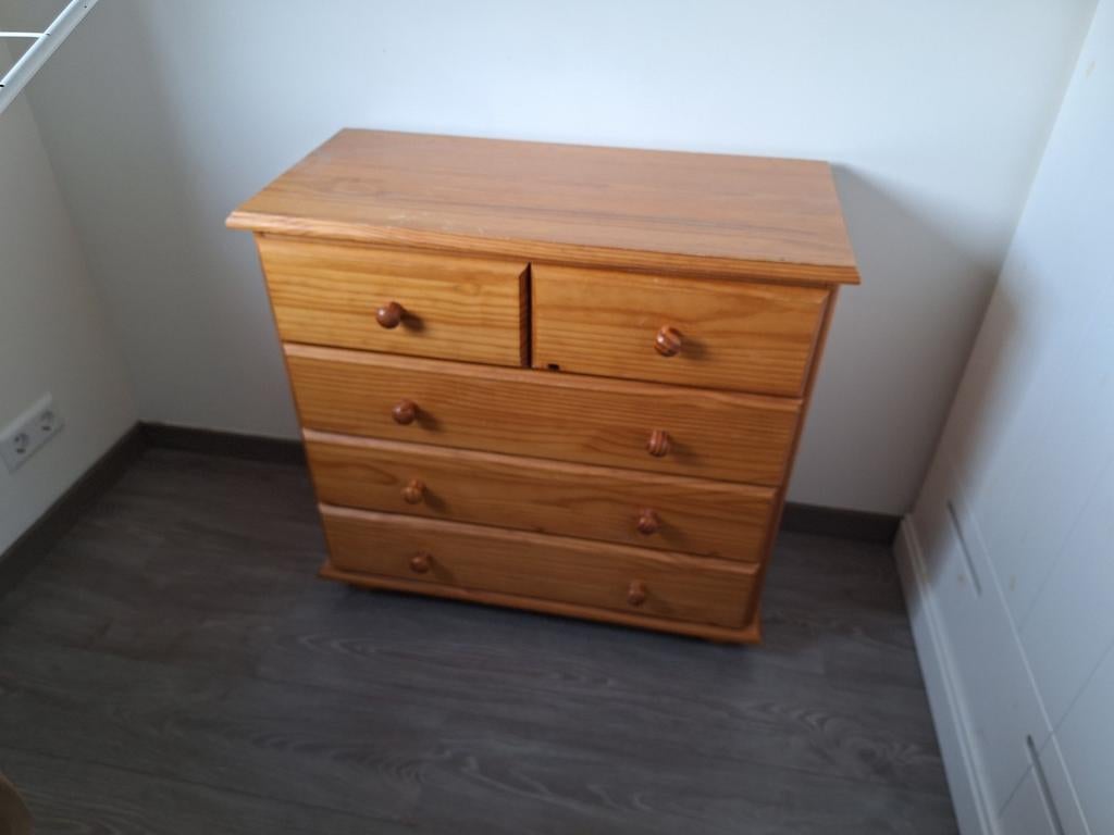 Gratis houten ladekast met 5 laden, Ophalen, Gebruikt, 5 laden of meer, 50 tot 100 cm