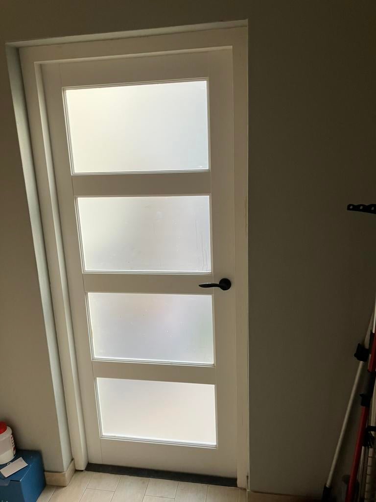 2 mooie landelijke melk glazen binnendeuren, 80 tot 100 cm, Binnendeur, Ophalen of Verzenden, 200 tot 215 cm