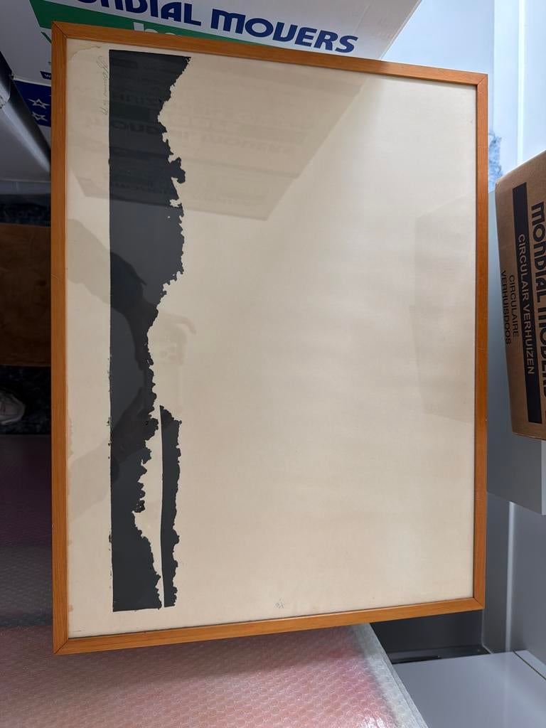 Abstract schilderij in houten lijst, Ophalen of Verzenden