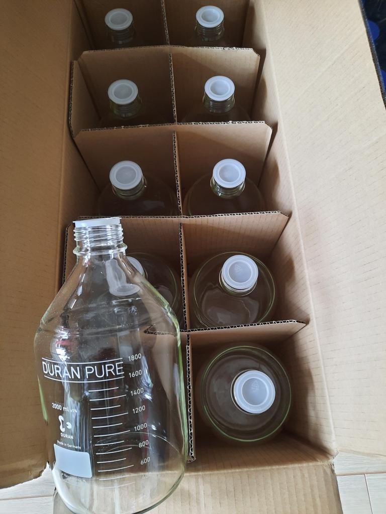 10x 2 liter fles Schott Duran GL45 pure, Ophalen, Nieuw