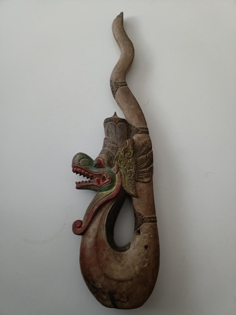 Balinees houtsnijwerk draak, Antiek en Kunst, Ophalen of Verzenden