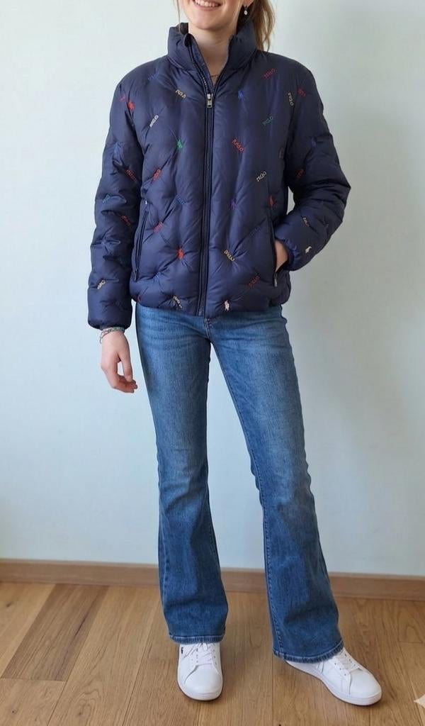 Ralph Lauren donkerblauwe jas maat 152 - Nette staat, Kinderen en Baby's, Meisje, Ophalen of Verzenden, Zo goed als nieuw, Ralph Lauren