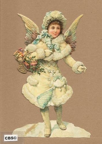 Kerst sneeuw engel poezieplaatjes 5102, Ophalen of Verzenden