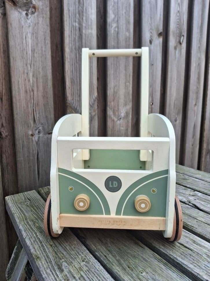 Little dutch loop auto bus, Kinderen en Baby's, Speelgoed | Houten speelgoed, Ophalen, Zo goed als nieuw, Duw- of Trekspeelgoed